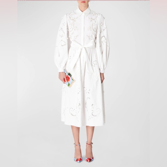 Carolina Herrera Dresses & Skirts - Carolina Herrera NWT Embroidered Balloon Sleeve Shirtdress
